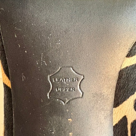 Steve Madden Womens Lezlie Peep Toe Pumps Giraffe Print Calf Hair Buckle Size 9M - Picture 11 of 12